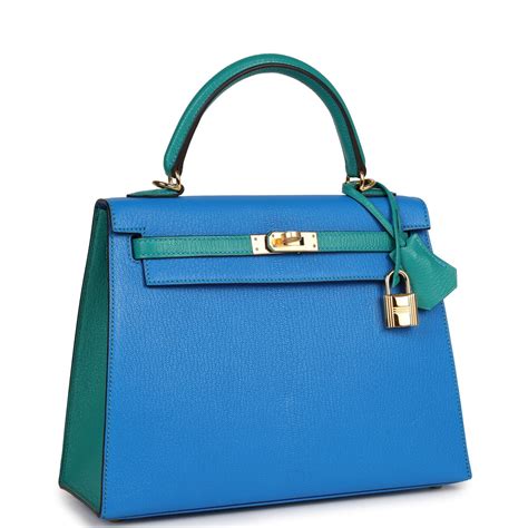 Hermes Special Order (HSS) Kelly Sellier 25 Bleu Hydra and 